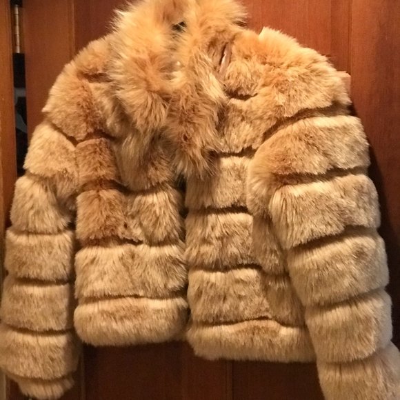 Faux Fur Brown Jacket - Picture 1 of 3